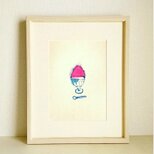 ドローイング作品｜原画「かき氷」※木製額縁入り（インチサイズ）の画像