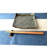 足付き織部角皿　【民藝　和　陶器　手仕事　焼物】の画像