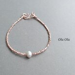 淡水パール×ロゼ・カレンシルバーのブレスレットの画像