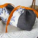 NavyRoses+OrangeLinen  PouchSetの画像