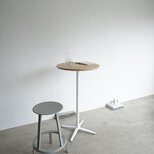 ハイテーブル 円テーブル バーテーブル カウンターテーブル オーク無垢 天板直径60cm 高さ指定可の画像