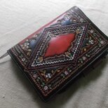 ほぼ日手帳仕様　B6サイズレザー手帳カバー　刻印＆拭き染めの画像
