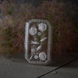 Birds ＆ Flowers 鳥と花　ルーサイトブローチ　ヴィンテージブローチ　フランス　ブロカントの画像