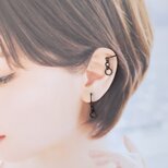 〈痛くない〉〈挟めるだけ〉〜2way〜バブルチェーンイヤリング･フェイクピアス・ノンホールピアス・イヤーカフ〈金古美〉(調節可)の画像