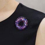 【リース ブローチ ／Sサイズ（M、Lに変更可能）】マジックアワー 空の色（ 赤紫 〜 青紫 ）の画像