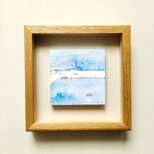 穏やかな気持ちになる海の絵｜原画「港町2」※ボックス額縁入りの画像
