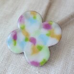 お花のヘアゴム　カラフル　七宝焼