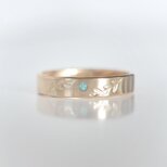 パライバトルマリン オリーブリーフ フラットリング 14kgf ピンキーリング対応  10月誕生石 ご褒美 ギフト