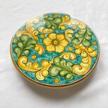 マヨリカ焼き　プレート 鍋敷き 20cm  イタリア陶器　ウォールプレート　POG004の画像