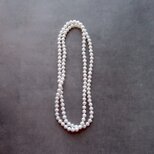 Pearl Necklace 80cm／パールロングネックレス・オールノット（White）の画像
