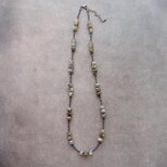 【受注制作】Labradorite × Black Spinel Long Necklace／ラブラドライト ロングネックレスの画像