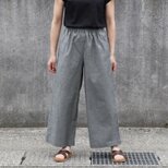 【即納】高品質 ソフトでナチュラルな風合い 西脇産 ダンガリー ワイドイージーパンツ（ブラック・黒）ポケット コットンの画像