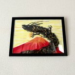昇龍と赤富士　原画　A4サイズのコピーの画像
