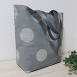 ドット柄刺繡リネン＆コットントートバック