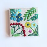 草花の刺繍パネル(botanical）#383の画像