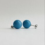 樹脂ビーズスタッドピアス/約13.5mm/ターコイズ塗装/made in japanの画像