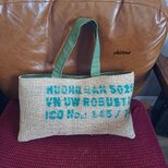 Coffee Hemp Bag：コーヒー麻袋バッグ：グリーン【0948】の画像