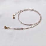 大人ピンクのグラデーション　天然石とビーズのマスクストラップ／ネックレス／メガネチェーン