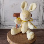 こぎん刺しのウサギS「総刺しこぎんウサギ　月光」の画像