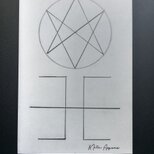 【真作】 青山密 作 抽象画 「幾何学的構図」の画像