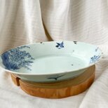 チコロット❤️すべて手描き❤️染付け❤️カレーライス❤️oval bowl❤️だ円皿❤️すずらん❤️スズメの画像