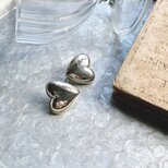YA180-【 AVON 】エイボン・ヴィンテージイヤリング 1980s Silver Tone Puffy Heartの画像