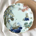 チコロット❤️取り皿❤️すべて手描き❤️染付け❤️普段使いに丁度いい❤️plate❤️童話❤️かちかち山❤️可愛いの画像