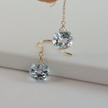 #1068 現品 GF＋K10　オクタゴンファセットカット　一粒ブルートパーズ　ピアスの画像