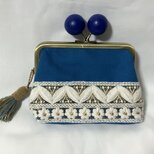 インド刺繍　木玉親子がま口ミニ財布　の画像