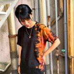 タイダイ染め Tシャツ Mサイズ ブラック ブリーチダイ Hippies Dye HD24-49の画像
