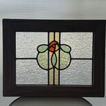 flower ステンドグラス　ビクトリアン調　木枠入りの画像