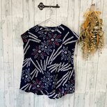☆  有松絞　夜空の花火のよう　浴衣服　フレンチ袖ブラウス♪の画像