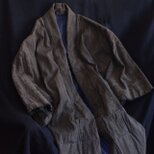 昭和初期〜中期 藍染 縞模様 木綿 長着 着物｜ヴィンテージ 和装 ローブ リメイク素材にもおすすめの画像
