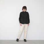 アウトレット　Pintuck band collar shirt / blackの画像
