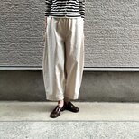 ♥遠州織物リネン混♥『アンニュイな雰囲気で』♥バレルレッグパンツ【すっきり丈】の画像