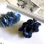 紫陽花のポニーフック ■ 柔らかデニムの紫陽花 ■ 2色展開　ライトブルー/ブルー