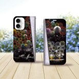 帯なし iPhone 手帳型スマホケース （カメラ穴あり/はめ込みタイプ）【花火Ⅱ（HANABIⅡ）】の画像