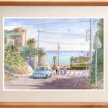 水彩画原画　江ノ電・鎌倉高校前踏切16　＃678の画像