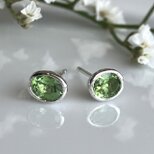 爽やかなミントガーネット・ピアス（silver925）の画像