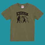 男女兼用　NO CAT NO LIFE Tシャツ オリーブに黒プリントの画像