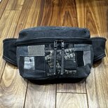 ブラックデニム★ボディバッグ★デニムリメイク★トートバッグ　マザーズバッグ　ウエストポーチ カバン 男前　アップサイクルの画像
