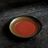 時代物◆会津塗　漆芸中皿　古漆器　骨董/antiques 古民家　古道具　幕末〜明治期