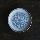 エレガントな花とリーフ◆時代印判中皿　骨董・antiques　古道具　古民家　丁寧な暮らしに。明治〜大正期