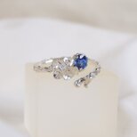 サファイアの花枝フリーサイズリング シルバー925 silver