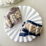 上品で大人っぽい インド刺繍リボンのポニーフック 華やか パーティーにも