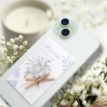 【全機種対応】プラチナかすみ草ブーケ　スマホケースに挟むインナーシート　iPhone Android iFace