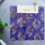 みつろうエコラップ 四角S：ラベンダー　花柄 <インド綿ブロックプリント コットン みつろう エコラップ エコ>