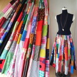 True colors♥絵画なパッチワーク♥ボリューム♥ロングギャザースカート♥カラフル