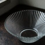ギザギザで素敵◆プレスガラス深鉢　碗　素麺鉢　昭和後期　古道具　昭和レトロ　ニュートロ 丁寧な暮らしに。クリア
