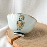 チコロット❤️飯椀❤️すべて手描き❤️染付け❤️ご飯茶碗❤️お雑煮やぜんざいに❤️1点もの❤️女の子